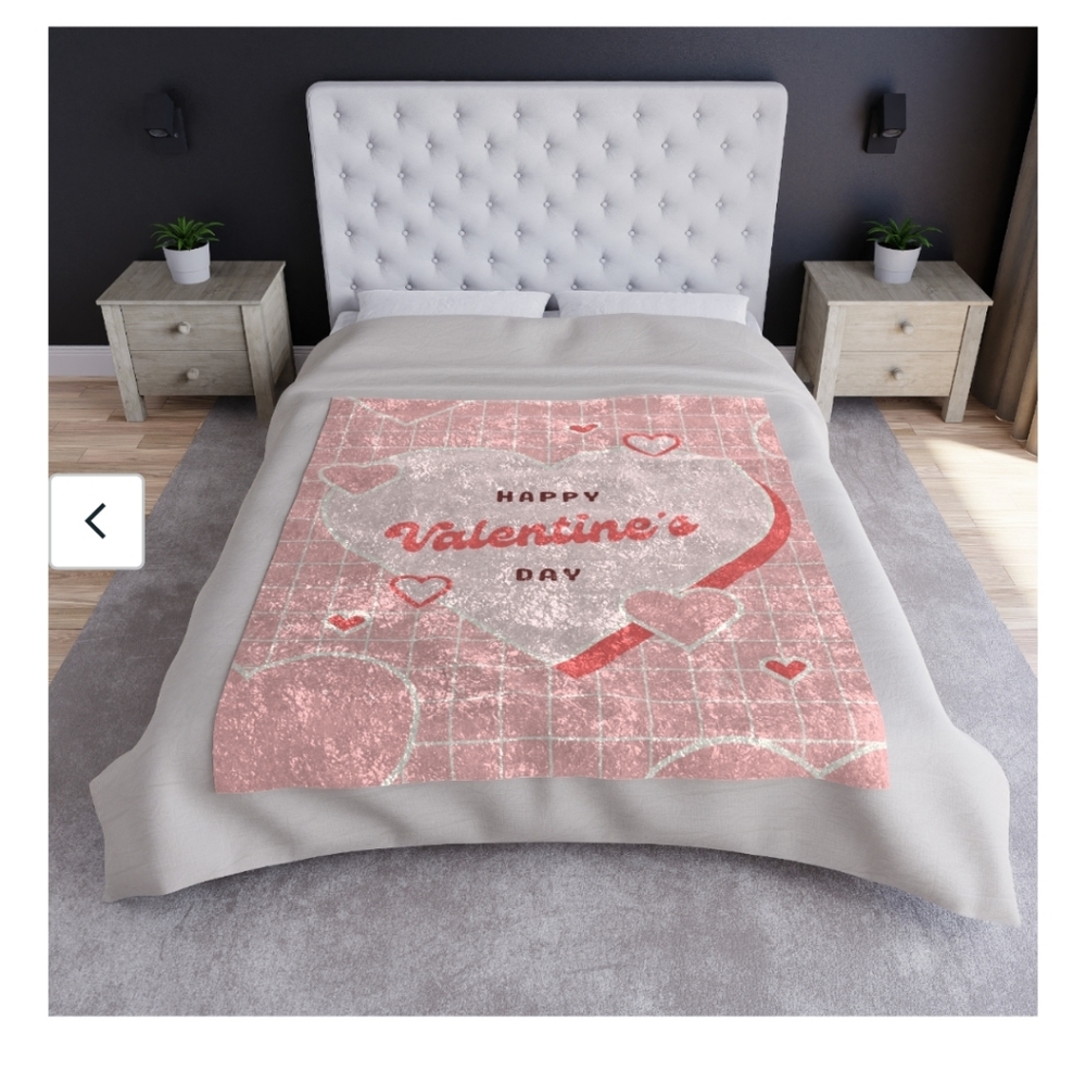 Lolli Gaggibs Holiday Happy Valentines Day Pink velvet blanket pink